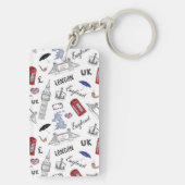 ロンドン都市はパターンを落書きします キーホルダー (裏面)