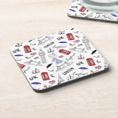 ロンドン都市はパターンを落書きします コースター (左側)