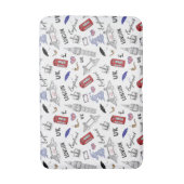 ロンドン都市はパターンを落書きします バスマット (正面縦)