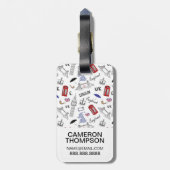 ロンドン都市はパターンを落書きします ラゲッジタグ (裏面縦)