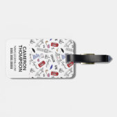 ロンドン都市はパターンを落書きします ラゲッジタグ (裏面横)