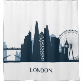 ロンドン都市スカイライン シャワーカーテン (正面)