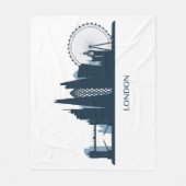 ロンドン都市スカイライン フリースブランケット (正面)