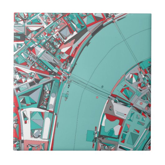 ロンドン都市構造の地図 タイル (正面)