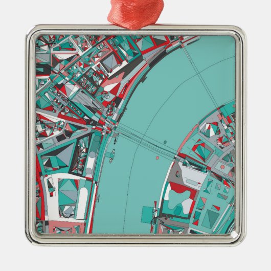 ロンドン都市構造の地図 メタルオーナメント (正面)