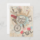 ロンドン都市落書きの芸術 ポストカード (正面/裏面)