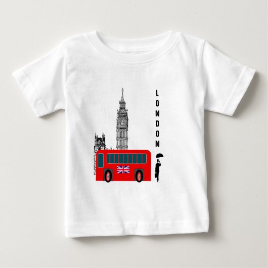 ロンドン都市 ベビーTシャツ (正面)