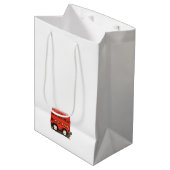 ロンドン電話ブース赤ダブルデッカーバス ミディアムペーパーバッグ (正面アングル)