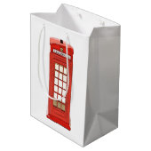 ロンドン電話ブース赤ダブルデッカーバス ミディアムペーパーバッグ (裏面アングル)