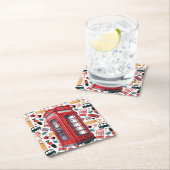 ロンドン電話ブース スクエアペーパーコースター (インサイチュ)