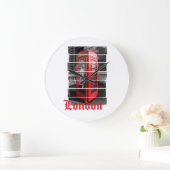 ロンドン電話ボックスヴィンテージ記念品 ラージ壁時計 (ホーム)