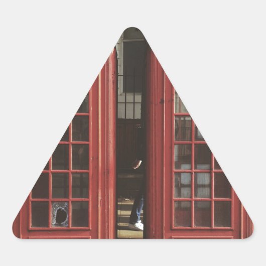 ロンドン電話ボックス 三角形シール (正面)