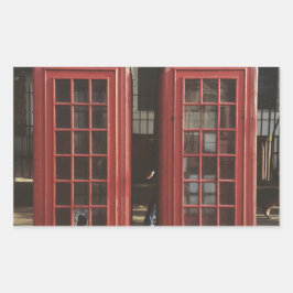 ロンドン電話ボックス 長方形シール