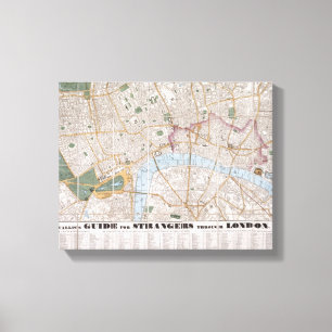 ロンドン1841年を通した他人のためのウォリスのガイド キャンバスプリント