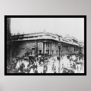 ロンドン1914年のイングランド銀行の通り場面 ポスター