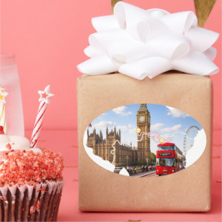 ロンドン26.2マラソンランナーコースマップステッカー 楕円形シール