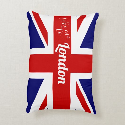 ロンドン|のイギリスの旗/英国国旗に私を連れて行って下さい アクセントクッション (裏面(縦))