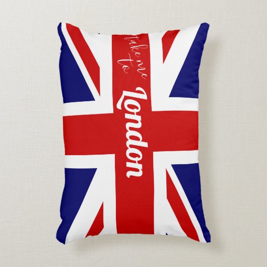 ロンドン|のイギリスの旗/英国国旗に私を連れて行って下さい アクセントクッション (正面(垂直))