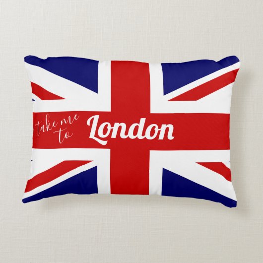 ロンドン|のイギリスの旗/英国国旗に私を連れて行って下さい アクセントクッション (裏面)