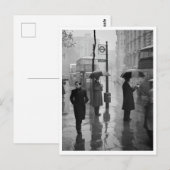 ロンドン・アルドウィッチの雨の日 修復済み ポストカード (正面/裏面)