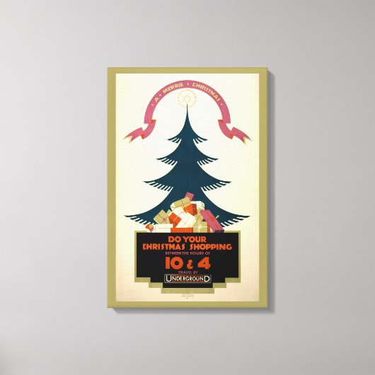 ロンドン・アンダーグラウンドによる旅行を促進するポスター キャンバスプリント (正面)