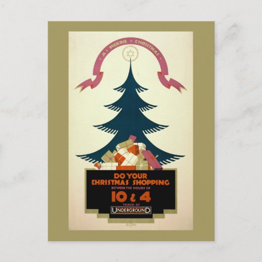 ロンドン・アンダーグラウンドによる旅行を促進するポスター ポストカード (正面)