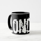 ロンドン – アーバンスタイル – 白黒 マグカップ (正面左)