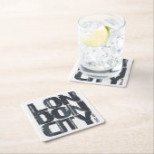 ロンドン、イギリスのタイポグラフィ スクエアペーパーコースター (インサイチュ)