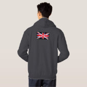 ロンドン/イギリス国旗の黒 パーカ (裏面フル)