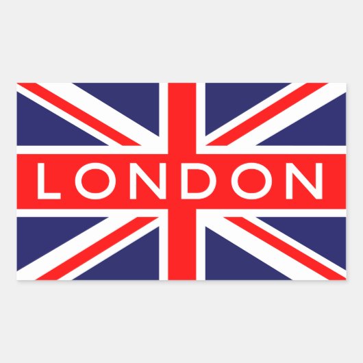 ロンドン：イギリス国旗 長方形シール (正面)