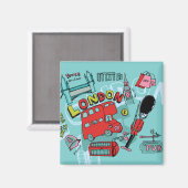 ロンドン~イギリス王国旅統一された行アート マグネット (正面/裏面)