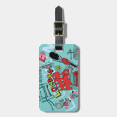 ロンドン~イギリス王国旅統一された行アート ラゲッジタグ (正面縦)