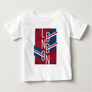 ロンドン、イギリス のレトロの図解入りの、写真付きのなタイポグラフィ ベビーTシャツ