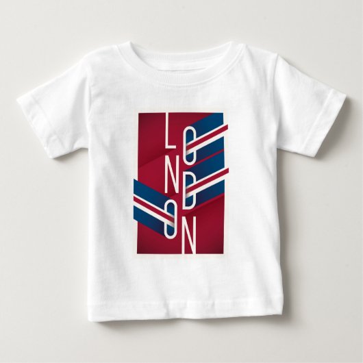 ロンドン、イギリス|のレトロの図解入りの、写真付きのなタイポグラフィ ベビーTシャツ (正面)