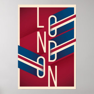 ロンドン、イギリス のレトロの図解入りの、写真付きのなタイポグラフィ ポスター