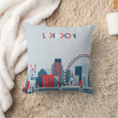 ロンドン、イギリス|の赤く、白くおよび青のスカイライン クッション (ブランケット)