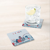 ロンドン、イギリス|の赤く、白くおよび青のスカイライン スクエアペーパーコースター (インサイチュ)