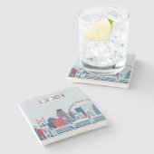 ロンドン、イギリス|の赤く、白くおよび青のスカイライン ストーンコースター (横)