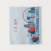 ロンドン、イギリス|の赤く、白くおよび青のスカイライン タペストリー (正面)