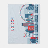 ロンドン、イギリス|の赤く、白くおよび青のスカイライン フリースブランケット (正面)