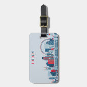 ロンドン、イギリス|の赤く、白くおよび青のスカイライン ラゲッジタグ (正面縦)