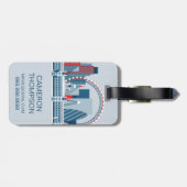 ロンドン、イギリス|の赤く、白くおよび青のスカイライン ラゲッジタグ (裏面横)