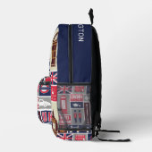 ロンドン イギリス アイコン 名前入り プリントバックパック (右)