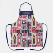 ロンドン イギリス オーダーメイド 名前入り アイコン エプロン (正面)