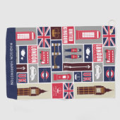 ロンドン イギリス オーダーメイド 名前入り アイコン ゴルフタオル (横)