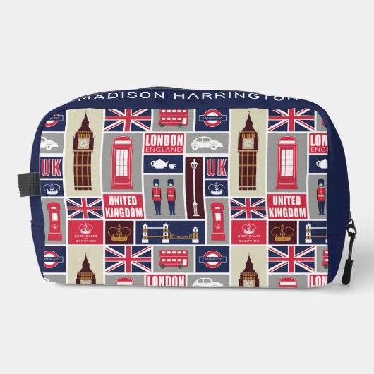 ロンドン イギリス オーダーメイド 名前入り アイコン ドップキット (正面)