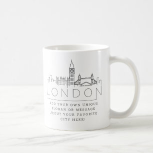 ロンドン、イギリス、スカイライン スローガカスタムン コーヒーマグカップ