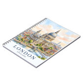 ロンドン イギリス セントポール大聖堂 水彩画 旅行 ノートブック (左側)