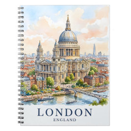 ロンドン イギリス セントポール大聖堂 水彩画 旅行 ノートブック