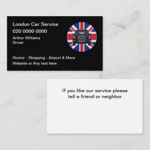 ロンドン イギリス タクシーサービス 名刺